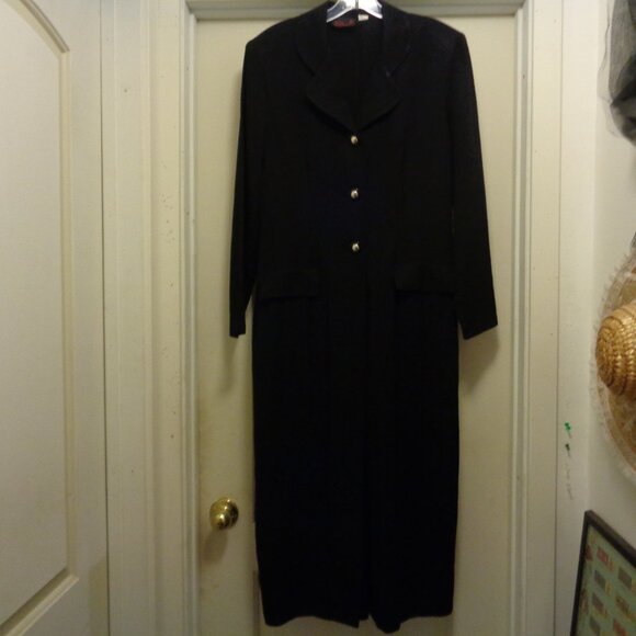 TRENDING CLASSIC QUIET LUXURY COQUETTE BLACK LONG COAT BY MISS SCARLETT … - Picture 1 of 7